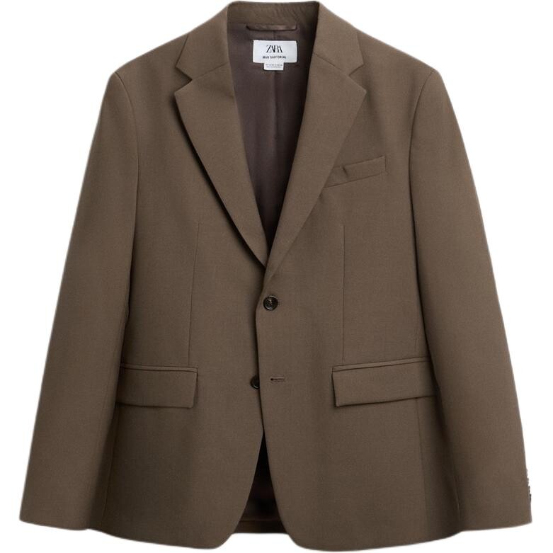 

Деловой костюм мужской загар Zara, цвет Tan