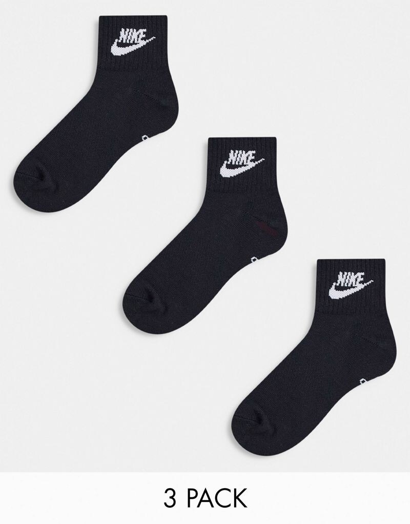 

Nike — Everyday Essential — 3 пары черно-белых носков до щиколотки