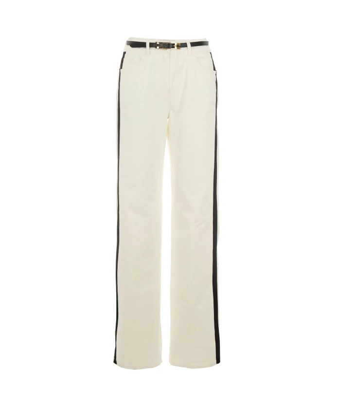 

Белые джинсы с атласной лентой Elisabetta Franchi, белый