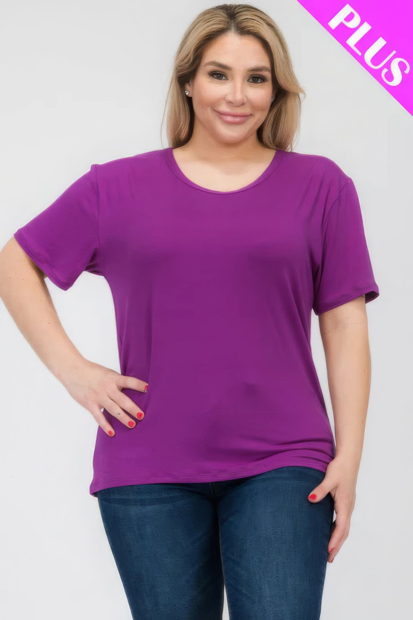 

Футболка с коротким рукавом размера плюс FASHNZFAB, цвет dahlia