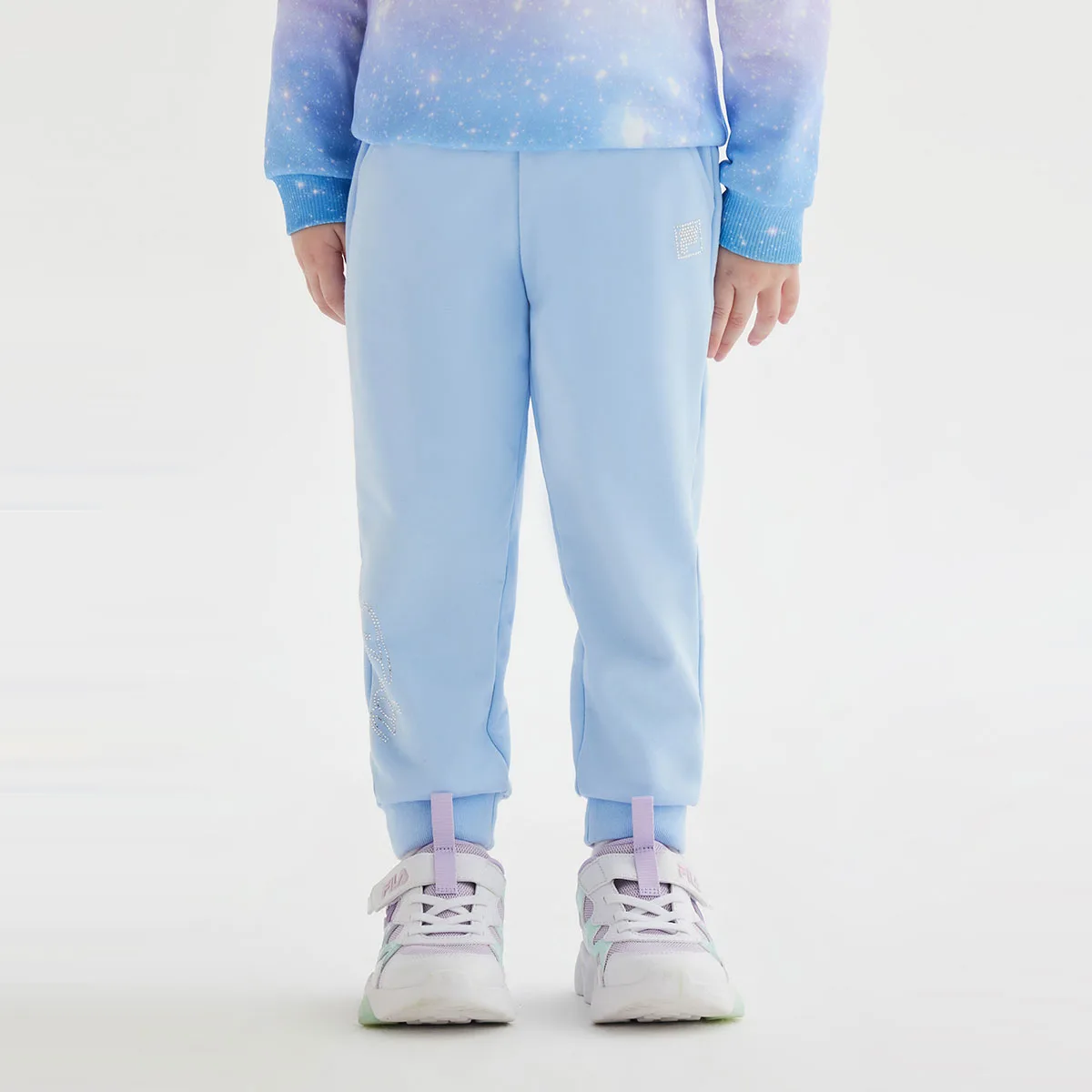 FILA KIDS Детские вязаные спортивные штаны sky clear blue — фото 4