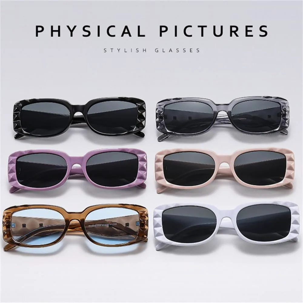 

Солнцезащитные очки прямоугольной формы для женщин и мужчин, с поликарбонатными линзами, стеганой оправой, в винтажном стиле, защита от солнца UV400 HCPIHF, C3