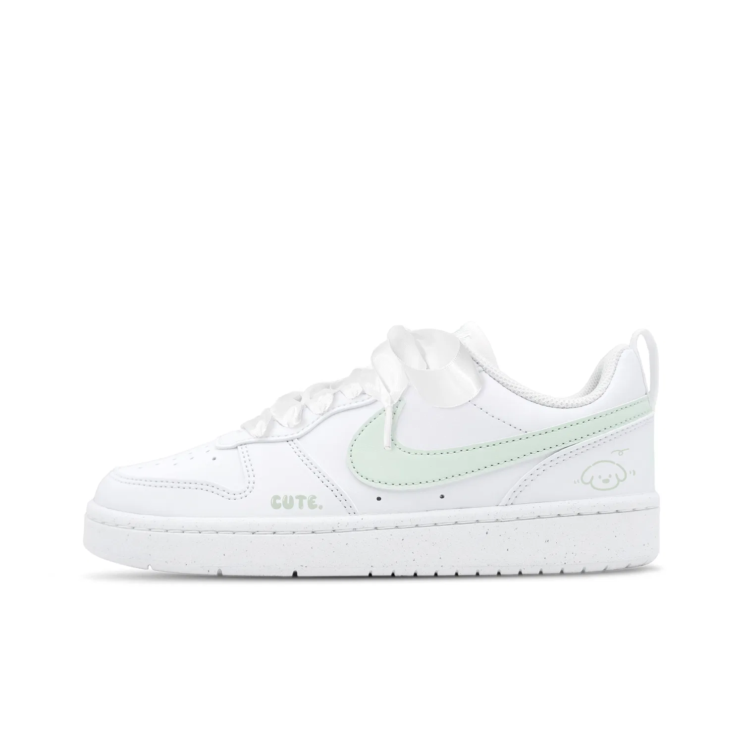 Детские скейтбординг-кеды Nike Court Borough Puppy Low Top Green White