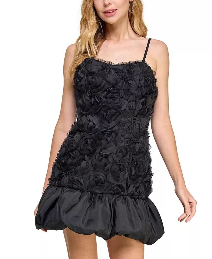 

Детское платье из тафты с розочкой и вырезом сердечком Morgan & Company, черный