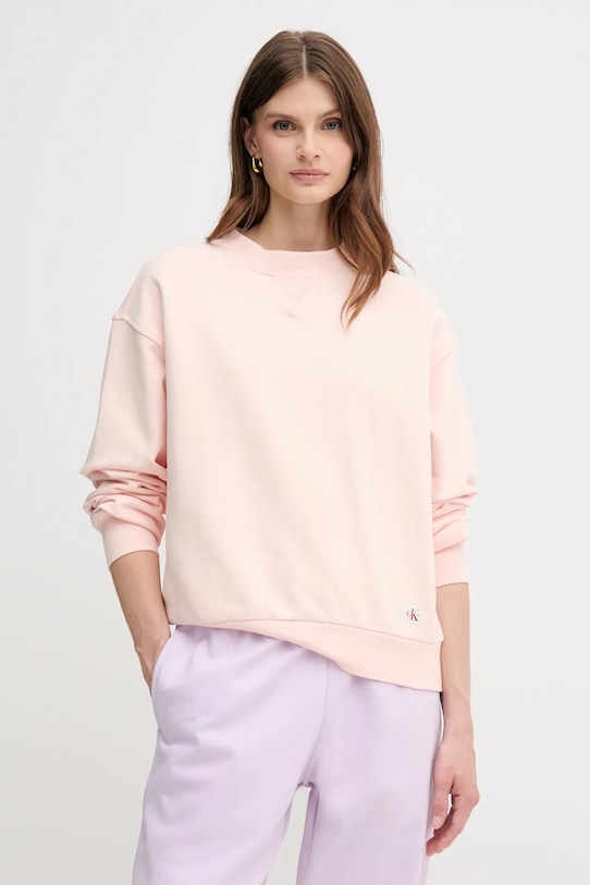 

Хлопковая толстовка Calvin Klein Jeans, розовый