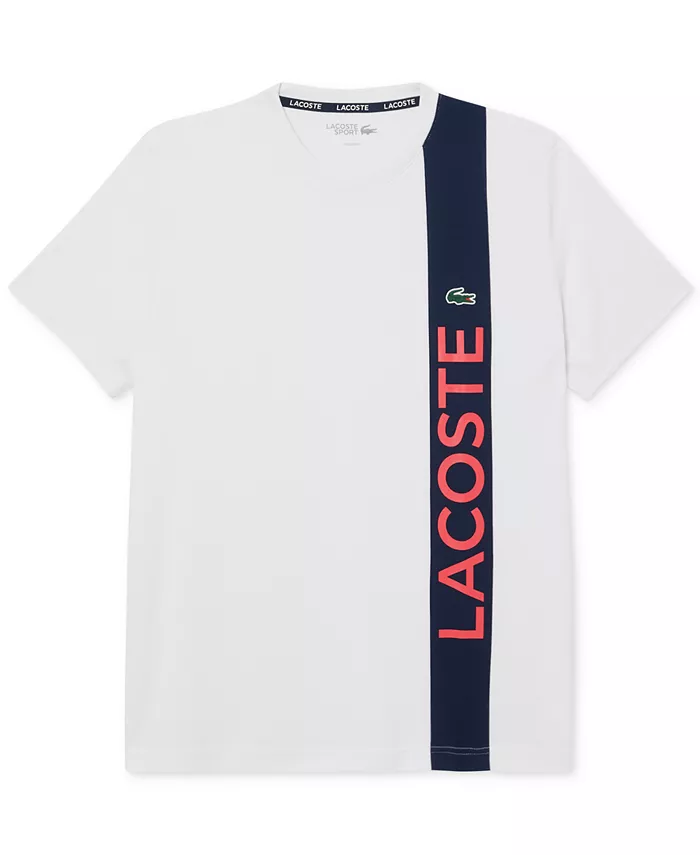 

Мужская футболка с коротким рукавом Performance Logo Stripe Lacoste, белый