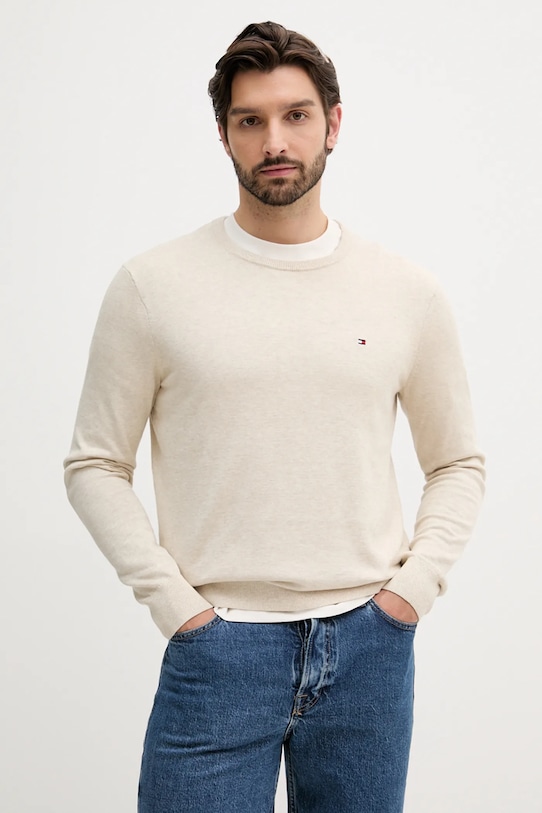 

Хлопковый свитер Tommy Hilfiger, бежевый