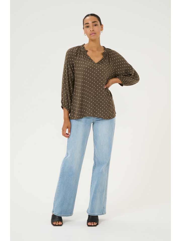 

Блузка Kaffe, цвет major brown/chalk dot