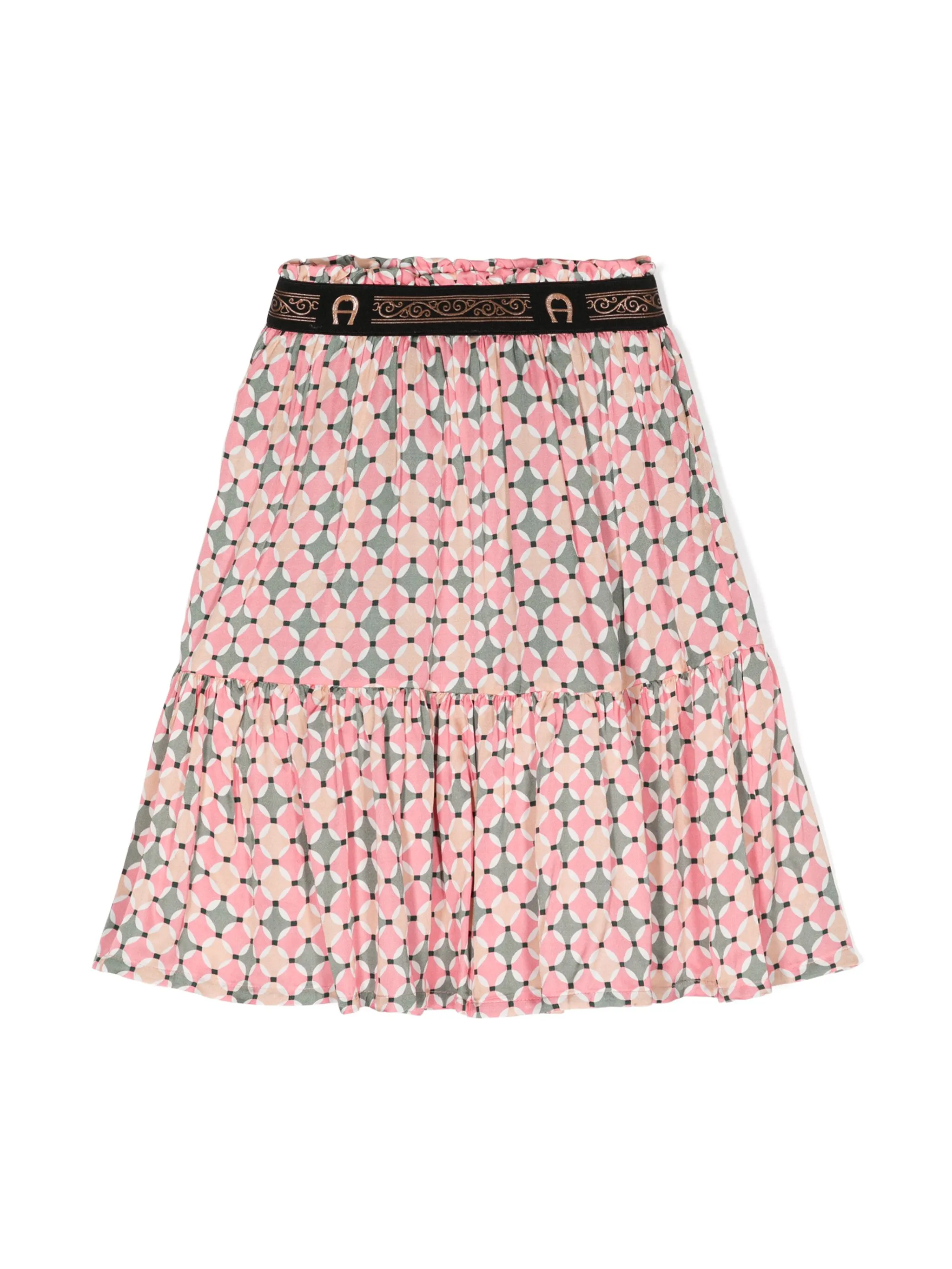 Ярусная юбка с геометричным принтом Aigner Kids, мультиколор — фото 2