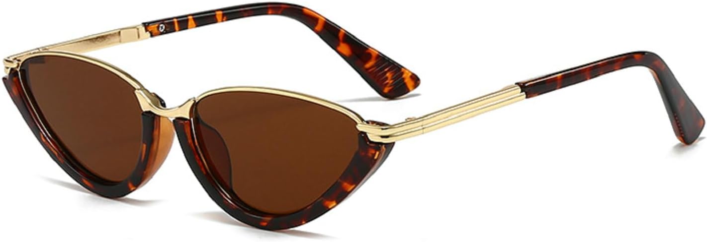 

Сексуальные солнцезащитные очки «кошачий глаз» для женщин, роскошные ретро-очки в маленькой треугольной оправе для вождения и активного отдыха, защита от ультрафиолета UV400 Melrose, Brown