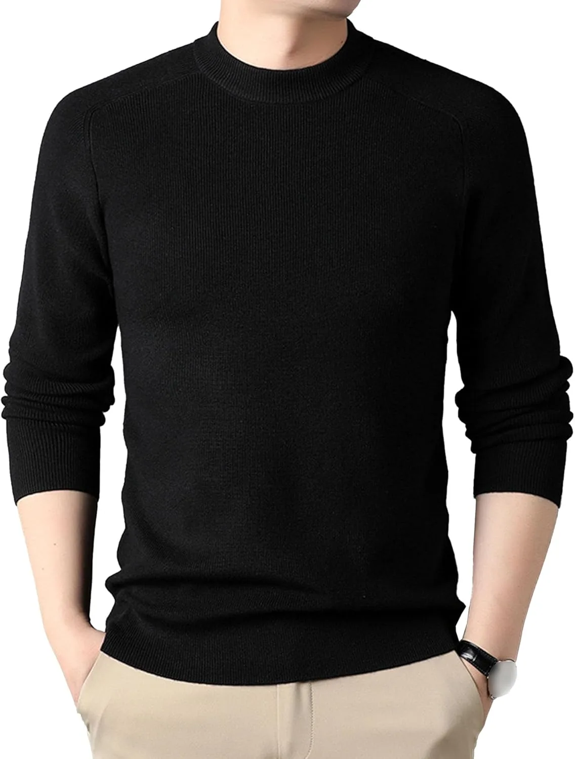 

Мужской свитер-пуловер из шерсти классический slim fit Gsywaipei