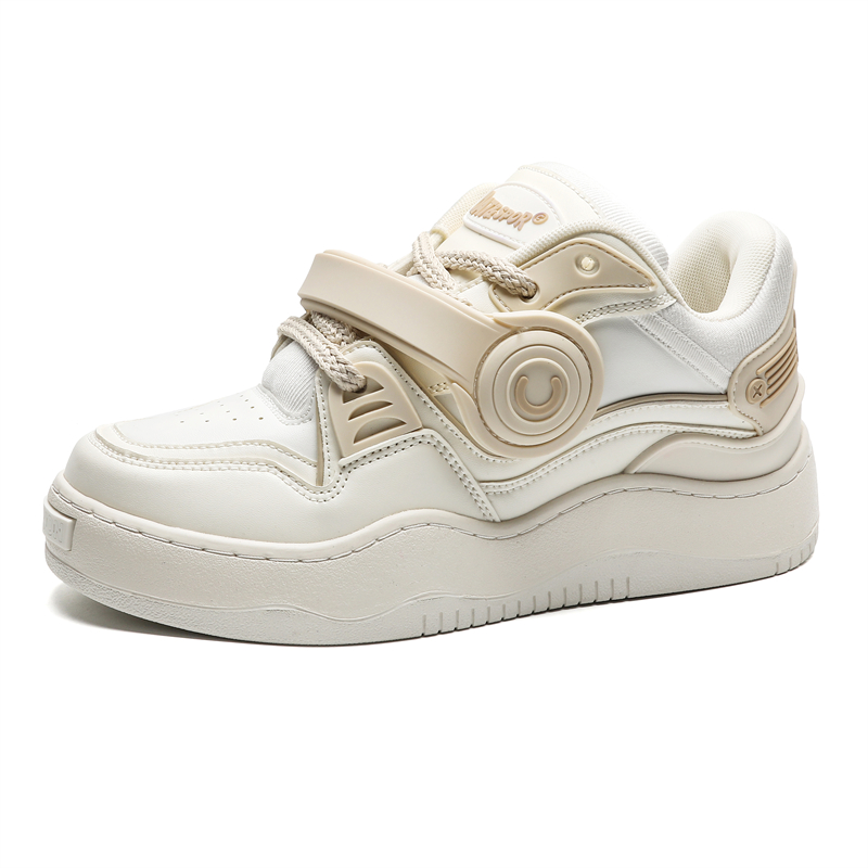 

VAEL Противоскользящие амортизирующие износостойкие мидтоп скейтборд кроссовки унисекс бежевые, цвет Beige