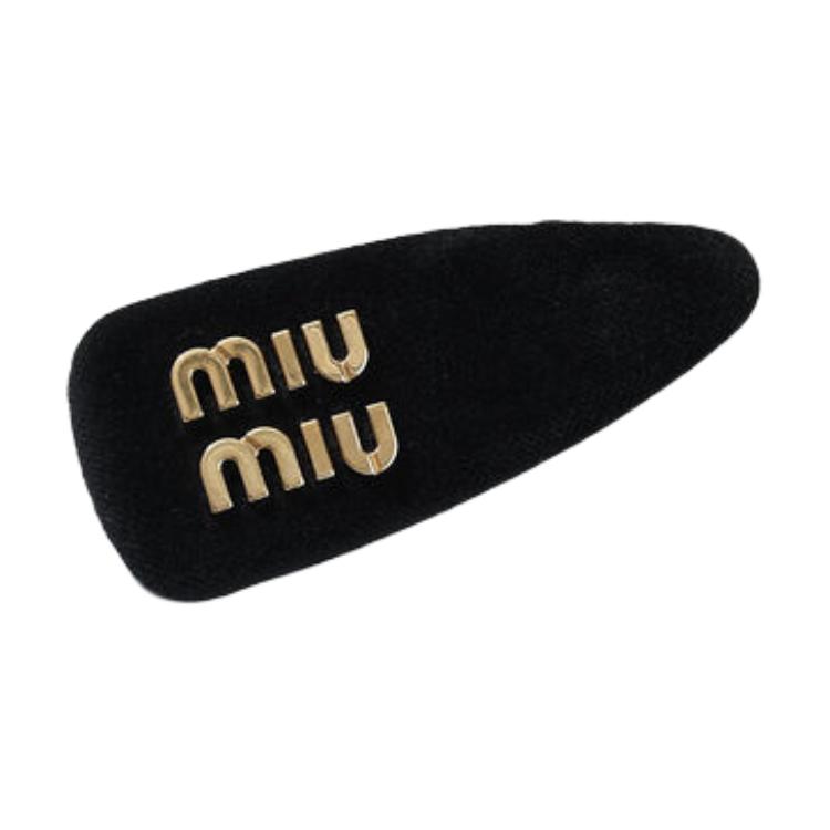 Miu Miu Металлические заколки для волос, женские, черные — фото 4