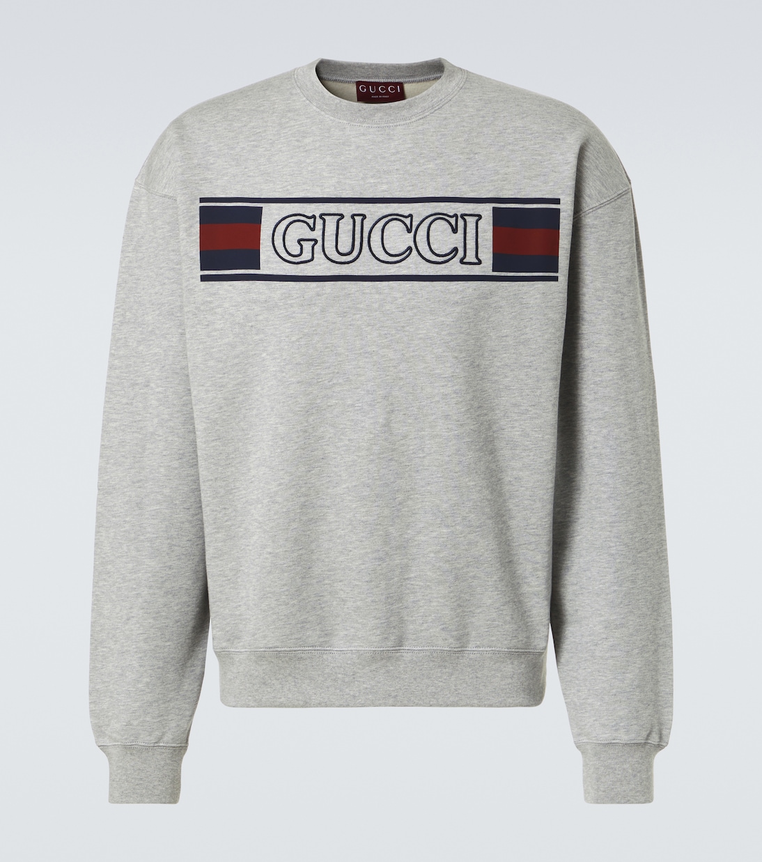 

Хлопковый джерси свитшот Web Gucci, Grey Melange/Mix