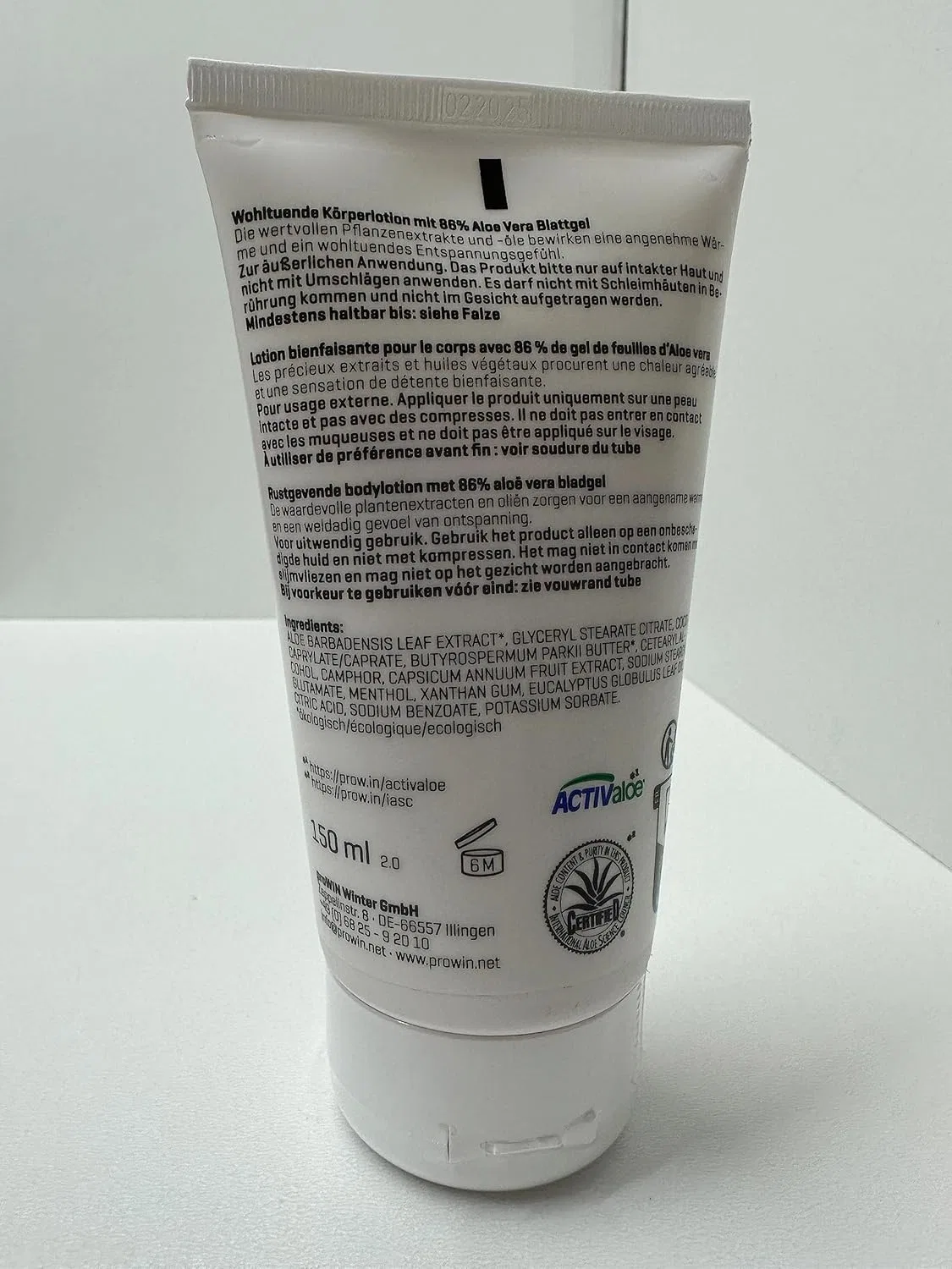 Лосьон Prowin Aloe Vera Heat Lotion 150 мл Prowin Gmbh — фото 4