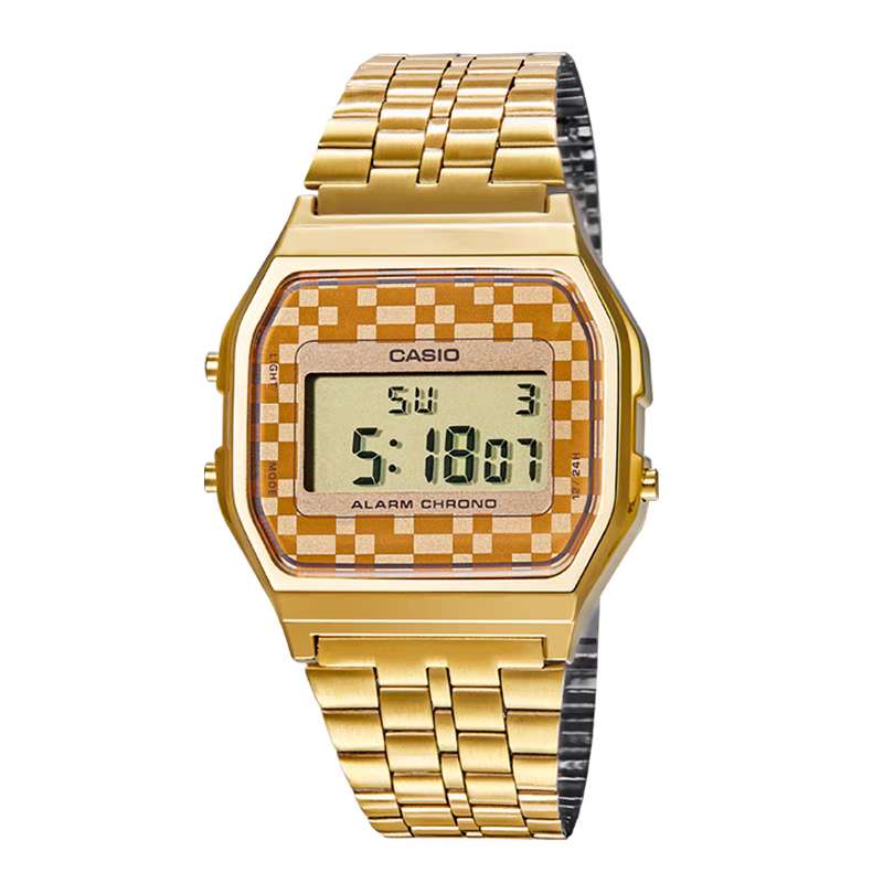 

Мужские классические часы Casio 33 мм кофейного цвета A-159WGEA-9