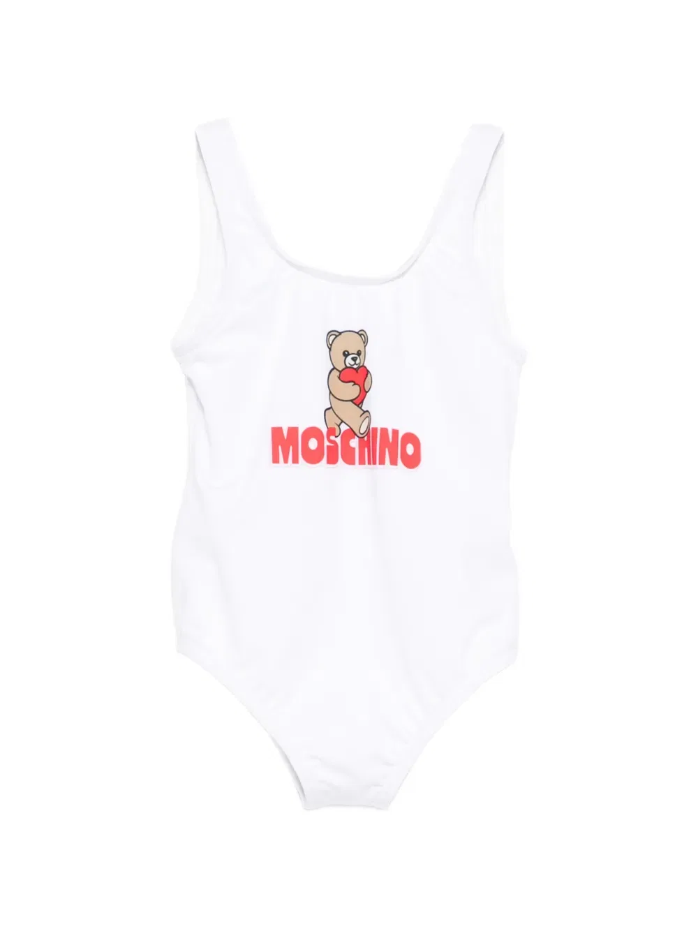 Купальник с медвежьим принтом Moschino Kids, белый