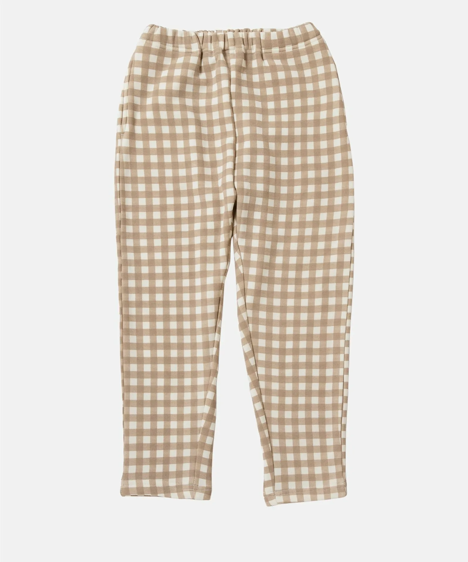 Брюки зауженного к щиколотке цвета флиса Ever Closet, Ivory x Brown A — фото 3