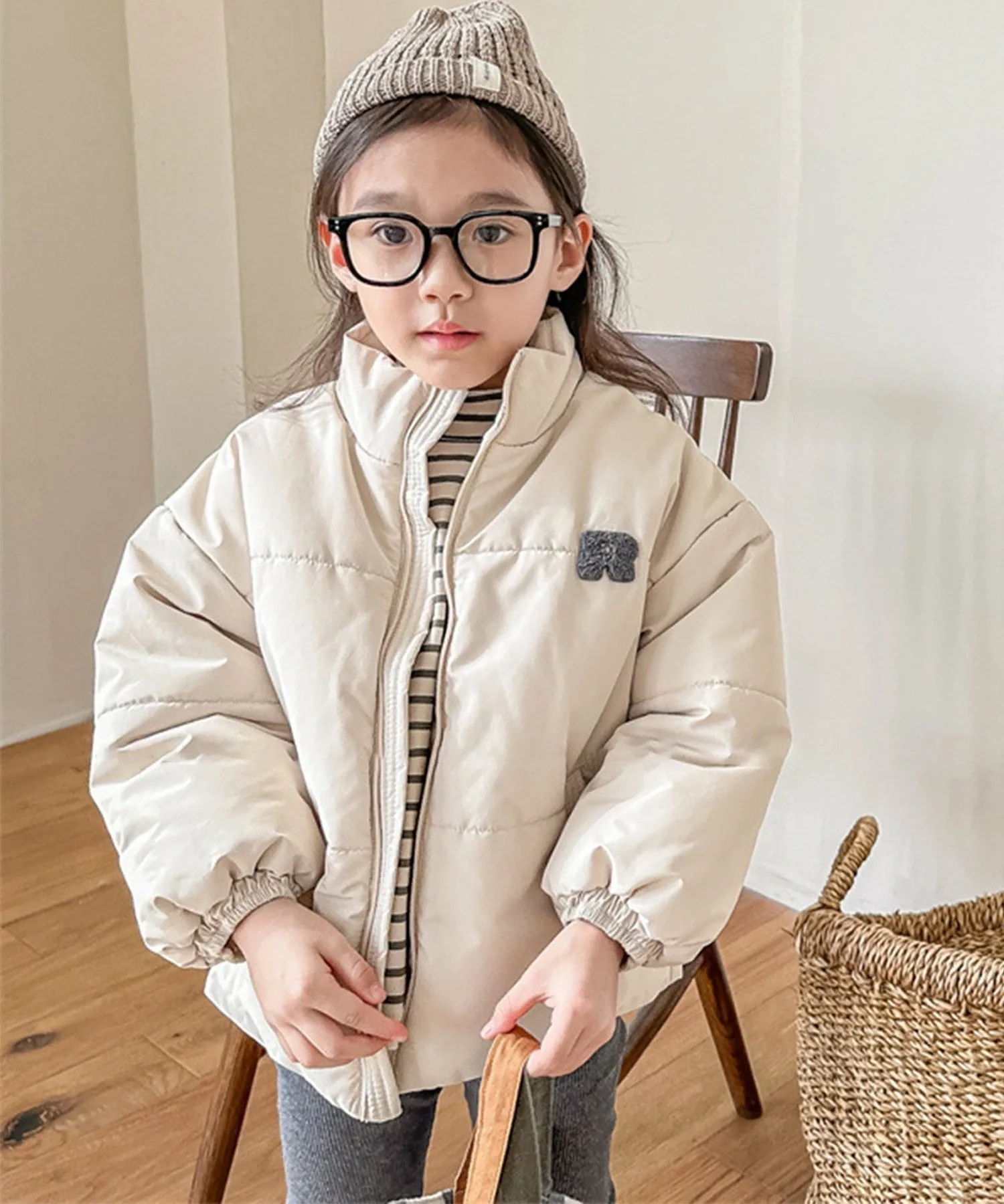 Стеганая куртка Aimoha Kids, off white — фото 2