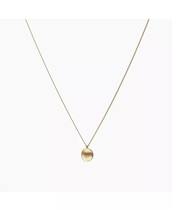 

Элегантное ожерелье из стерлингового серебра с позолотой 18 карат в форме диска Мадлен Bearfruit Jewelry, gold