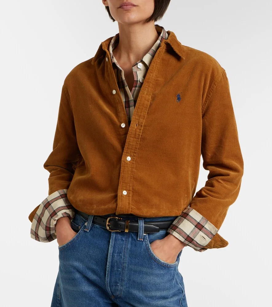 Хлопковая вельветовая рубашка Polo Ralph Lauren, коричневый — фото 2