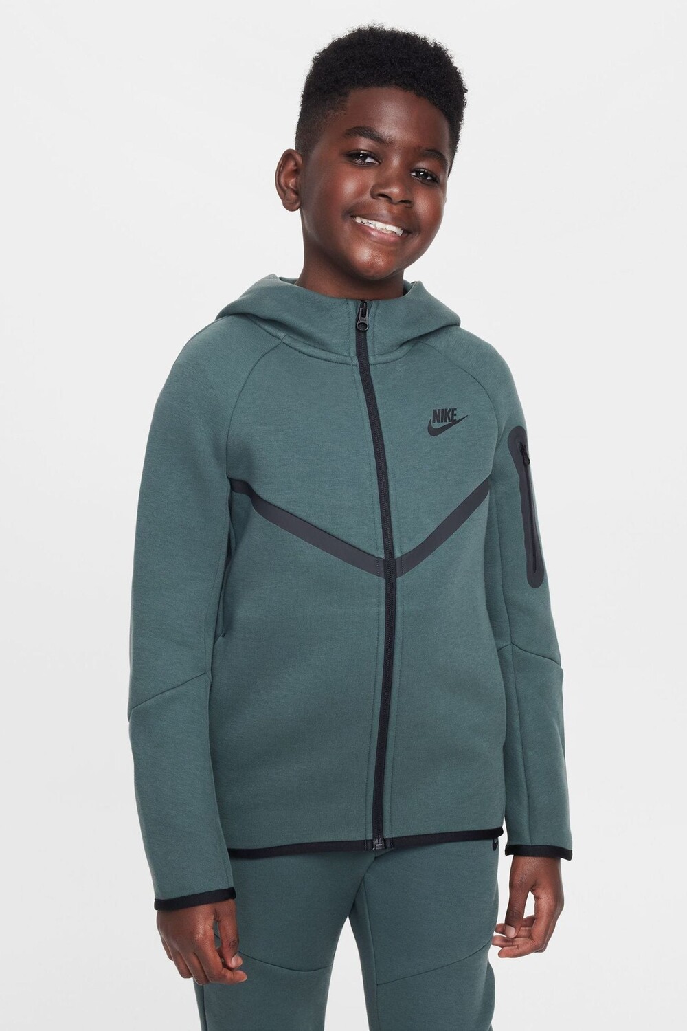 

Толстовка с капюшоном из технологического флиса с застежкой молнией Nike, синий