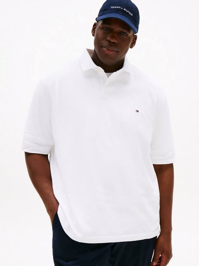 

Плюс 1985 поло с короткими рукавами Regular Fit из хлопковой смеси Tommy Hilfiger, White