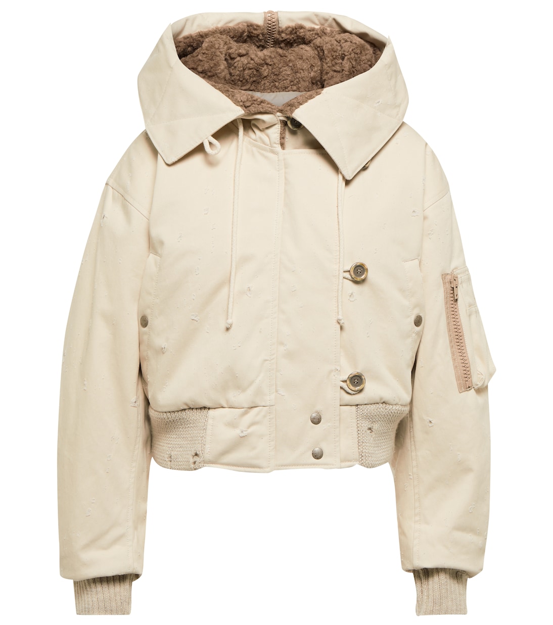 

Куртка-бомбер из хлопчатобумажной ткани Acne Studios, Ecru Beige