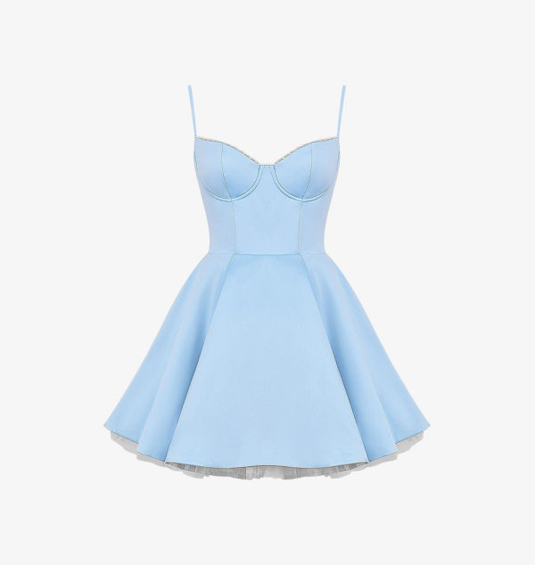 

Платье мини Minimoiselle из атласа House Of Cb, синий