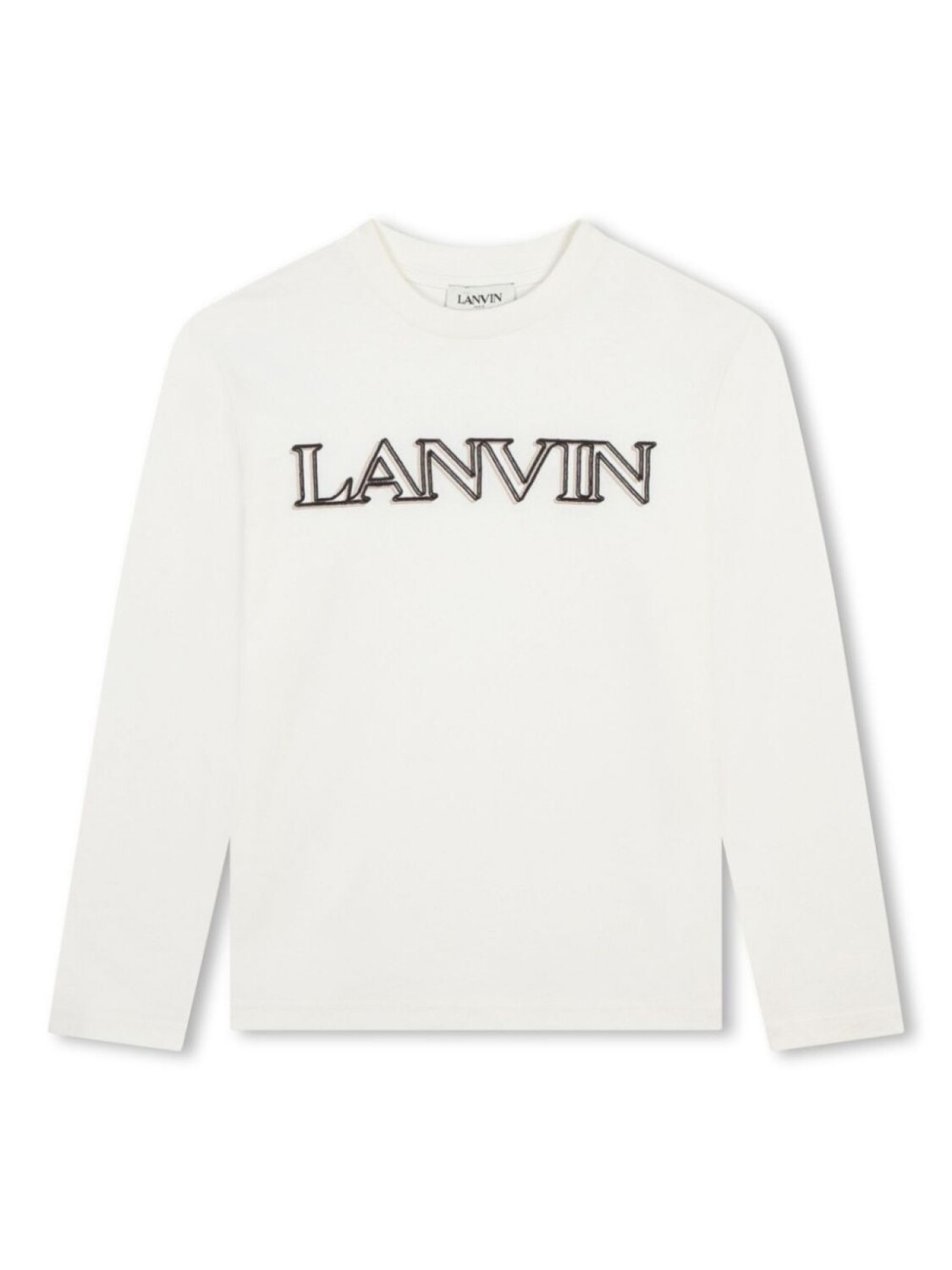 

Lanvin Enfant футболка с длинными рукавами и вышитым логотипом, белый