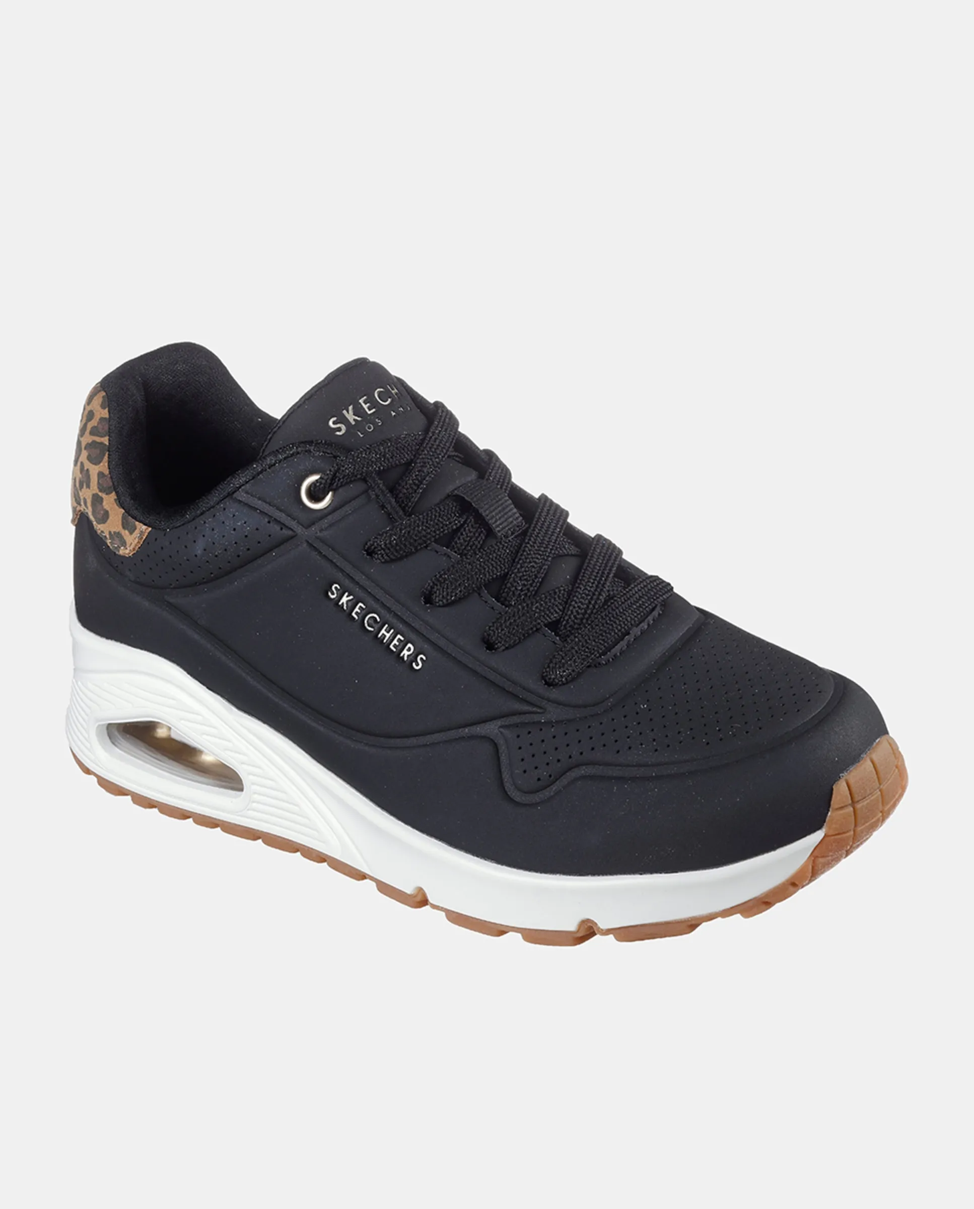 Женские кроссовки из кожи с воздушной камерой Skechers, черный — фото 2