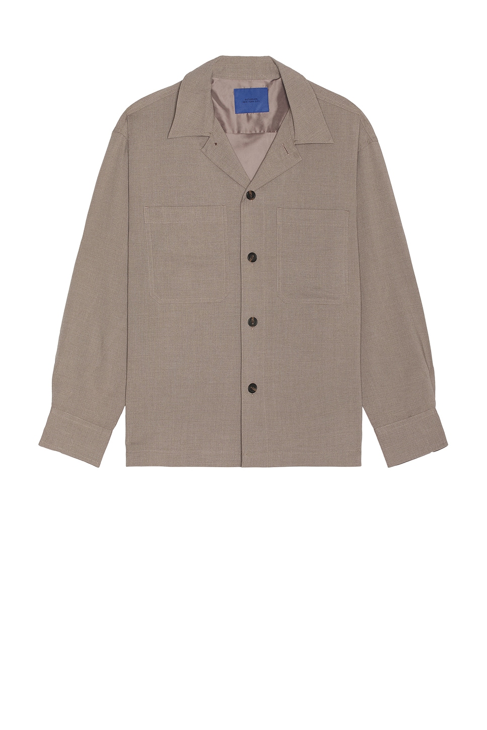 

Шерстяная габардиновая рубашка Driessen wool gabardine overshirt от Saturdays Nyc, taupe