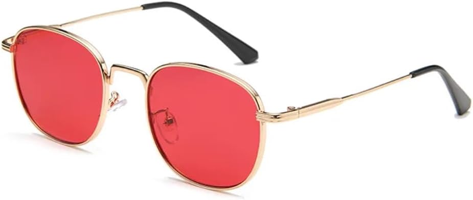 

Солнцезащитные очки с защитой UV400 | Круглая металлическая оправа, черные линзы, красные линзы | Для женщин и мужчин, для занятий спортом на открытом воздухе и вождения DSVIGF, C4 Gold Red