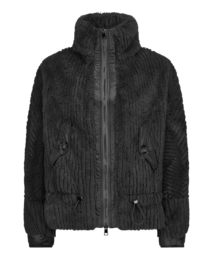 

Короткая куртка из комбинированного материала с искусственным мехом. Milestone, черный