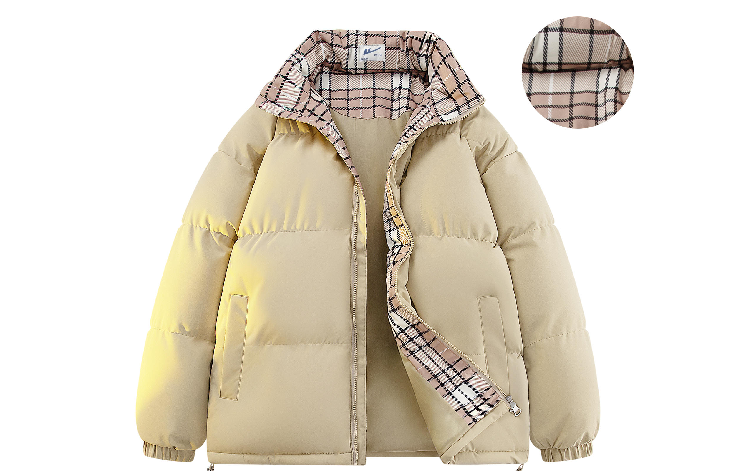 

WARRIOR Пуховик унисекс Huichao Open Ended Smile Collection, Style A Khaki[Faceless Drawstring]
