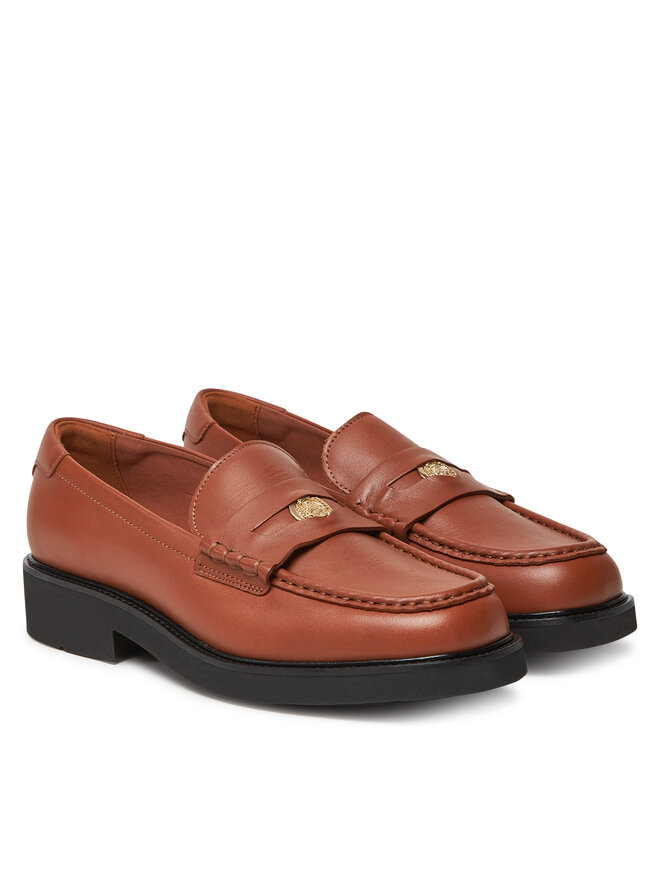 Тапочки Crest Squarish Toe Penny Loafer FW0FW08633 Tommy Hilfiger, коричневый — фото 2