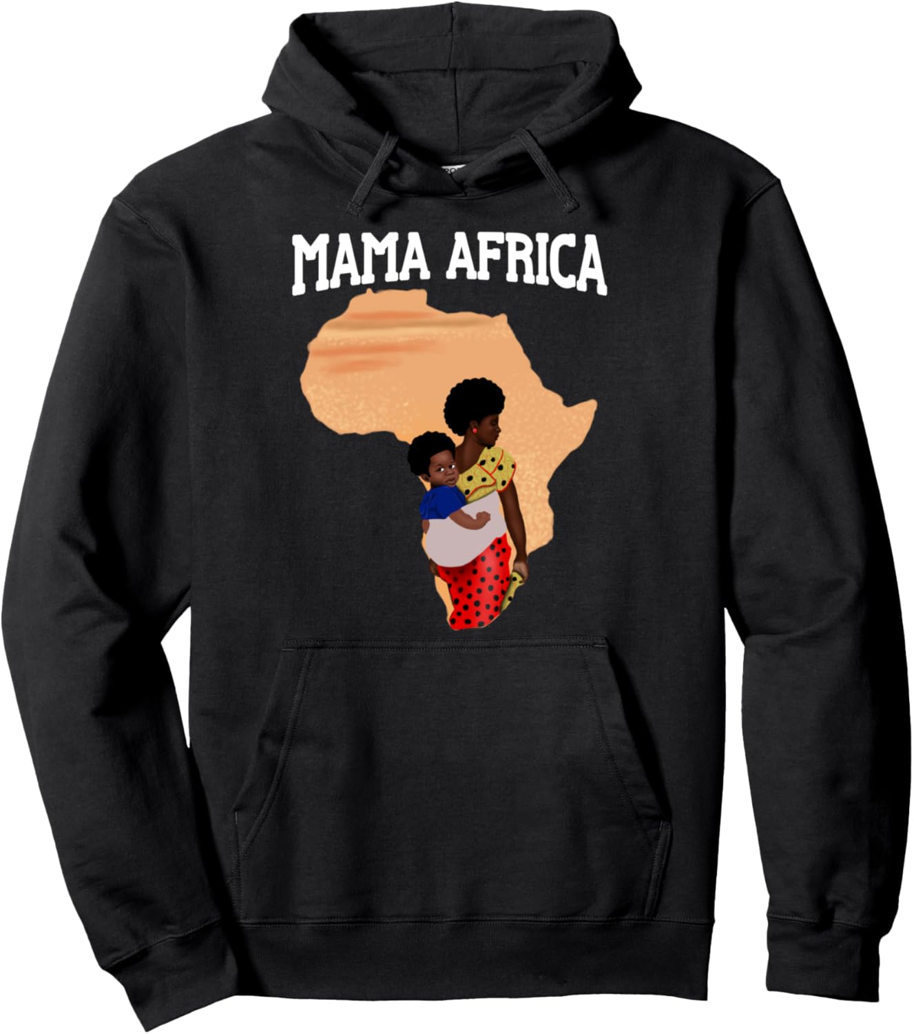 

Худи «Мама Африка Бабушка Пан-Африка» Oheneba Apparel, черный