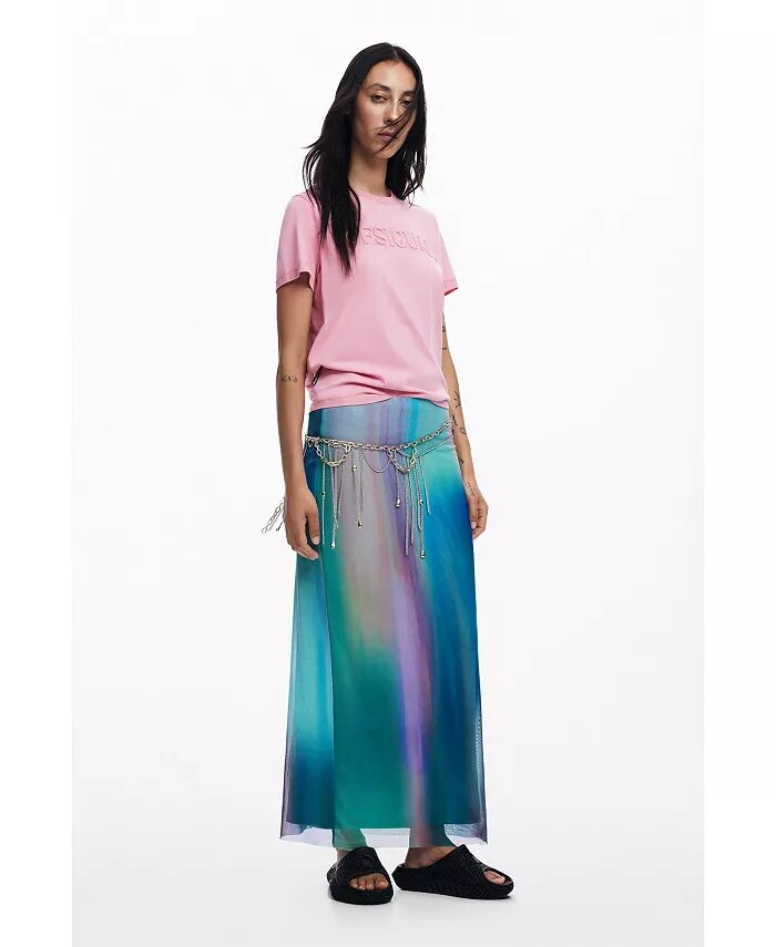 

Юбка женская из тюля с эффектом градиента Desigual, зеленый