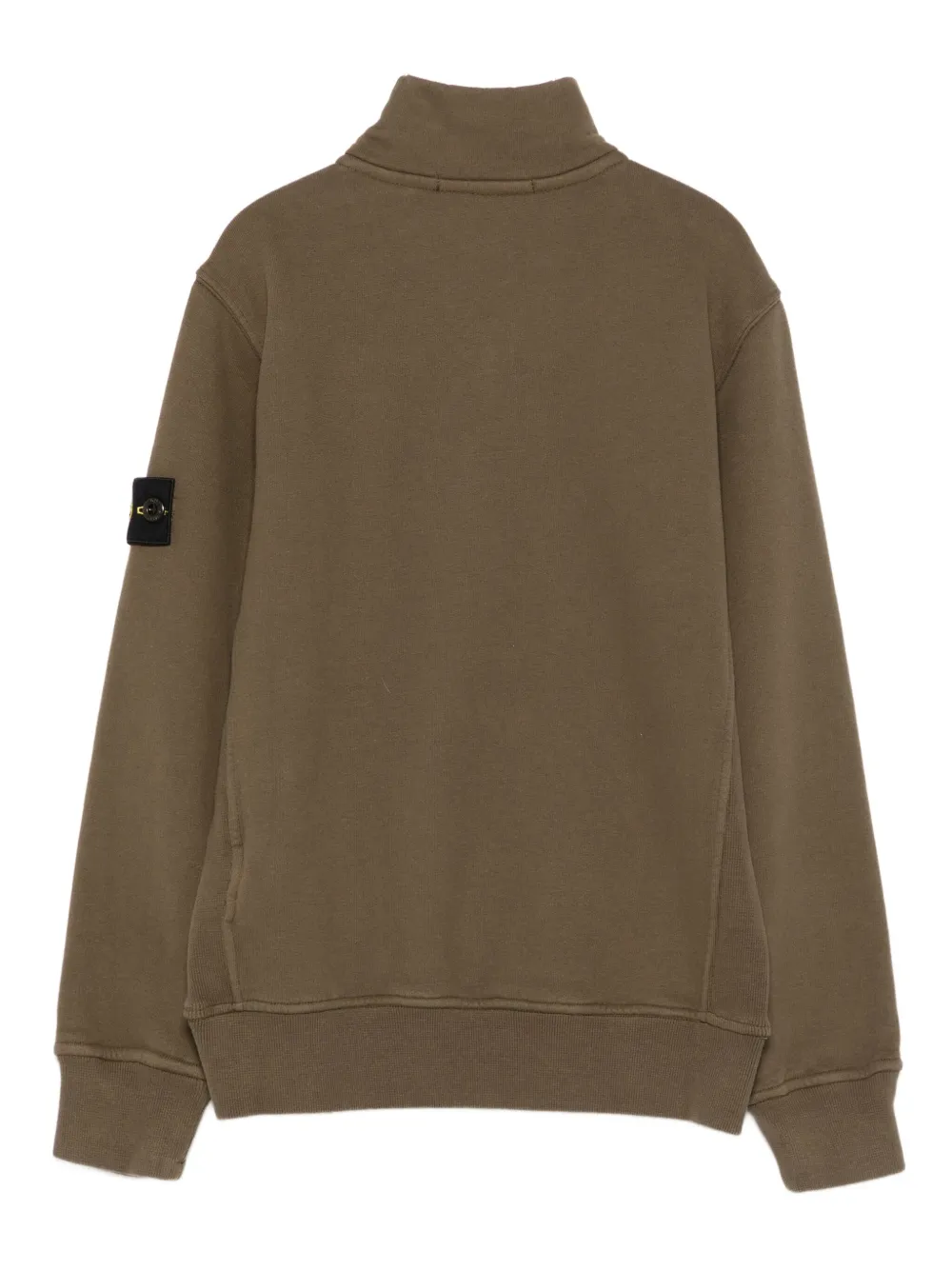 Толстовка с воротником на молнии и нашивкой-логотипом Stone Island Junior, зеленый — фото 2