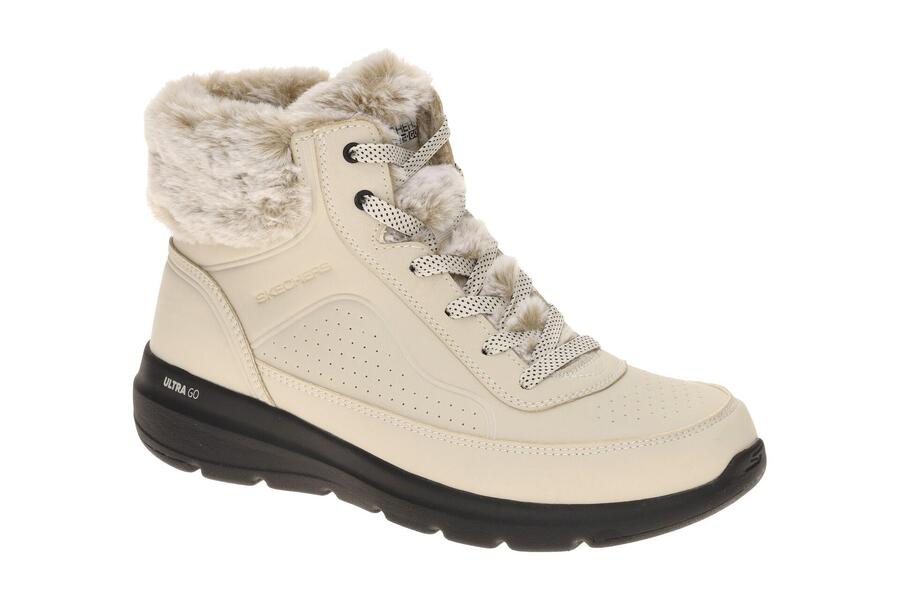 Женские ботинки Skechers GLACIAL ULTRA - бежевые ботильоны для отдыха, НОВЫЕ