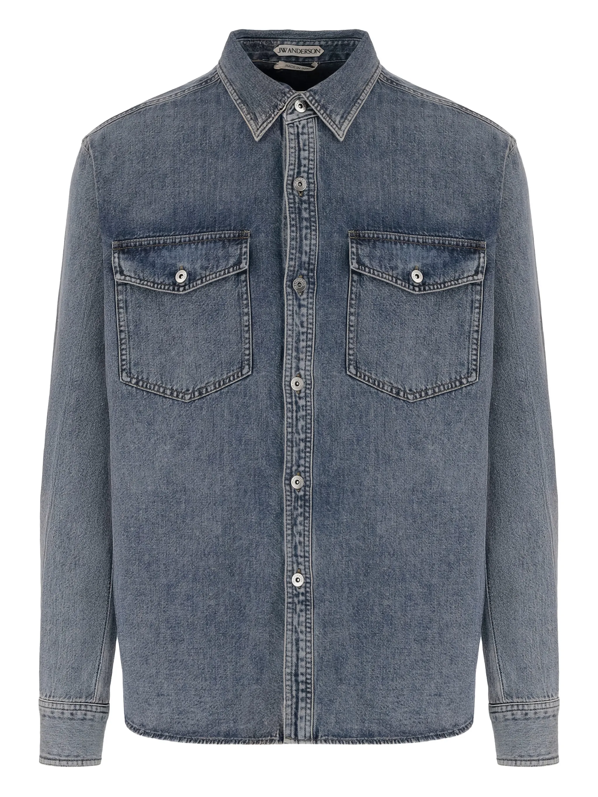 

Джинсовая рубашка с нашивкой с логотипом Jw Anderson, синий