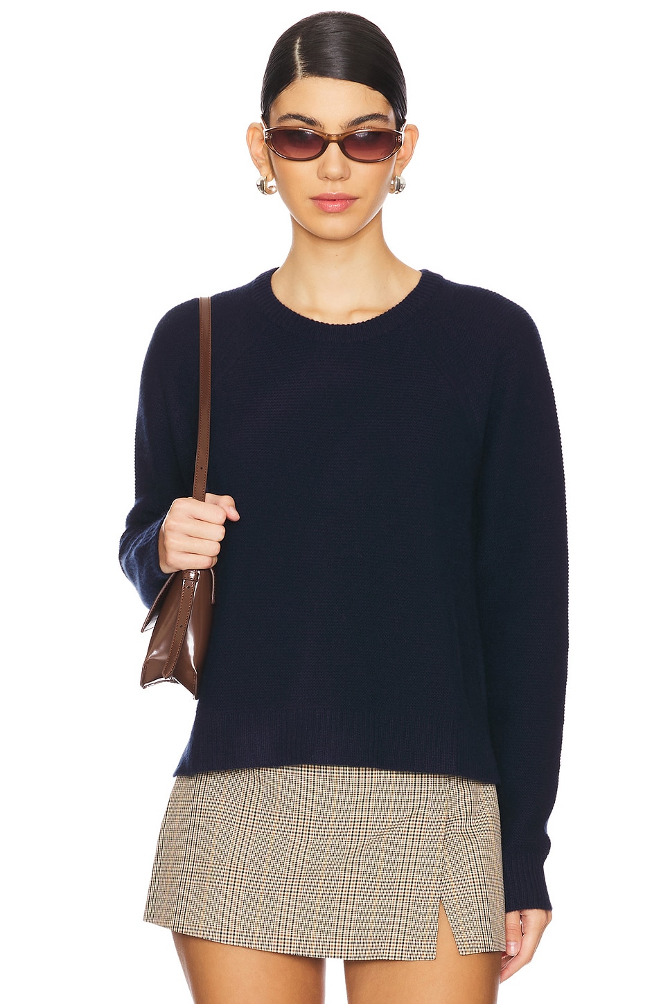

Ссылки стежок реглан рубашка хвост экипаж Autumn Cashmere, синий