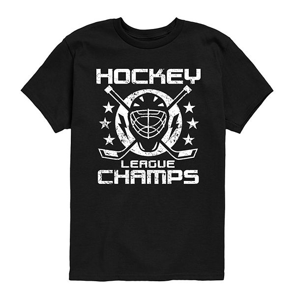 

Футболка с принтом Boys 8-20 hockey league champs Licensed Character, Black