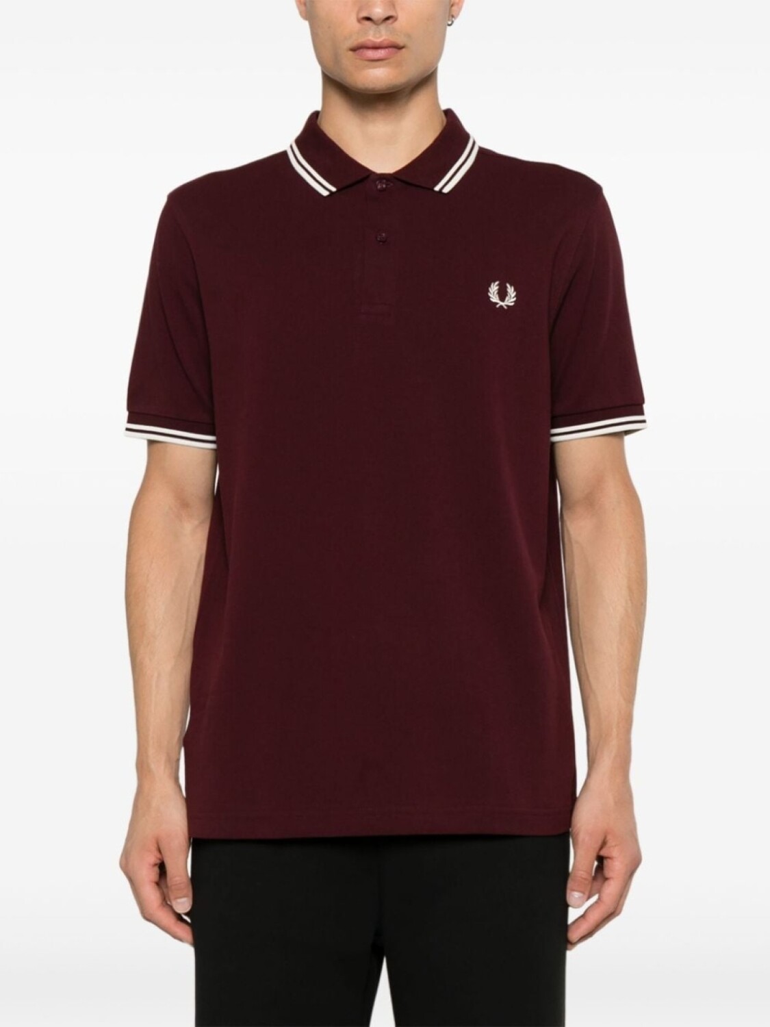 Comme Des Garçons Shirt рубашка поло с вышитым логотипом из коллаборации с Fred Perry, красный — фото 3