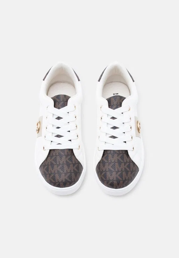 Кроссовки jem raine, белые/коричневые/бледно-золотистые, металлические Michael Kors Kids, White/Brown/Pale Gold-Coloured Metallic — фото 4