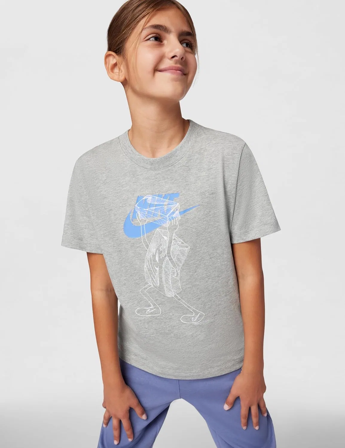Футболка Sportswear Club Futura Nike, темно-серый меланж — фото 4