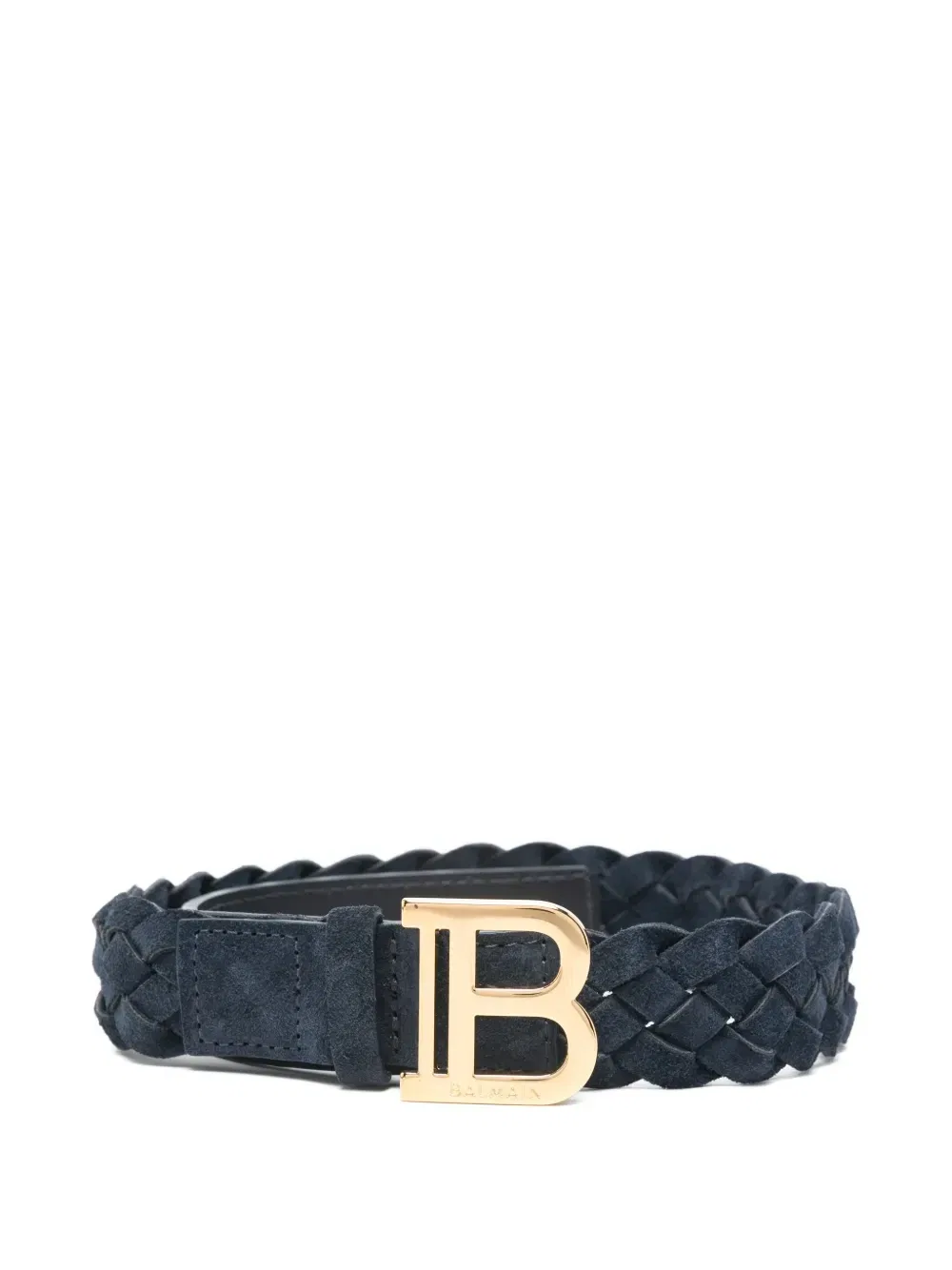 Пояс с плетеной пряжкой Balmain Kids, синий