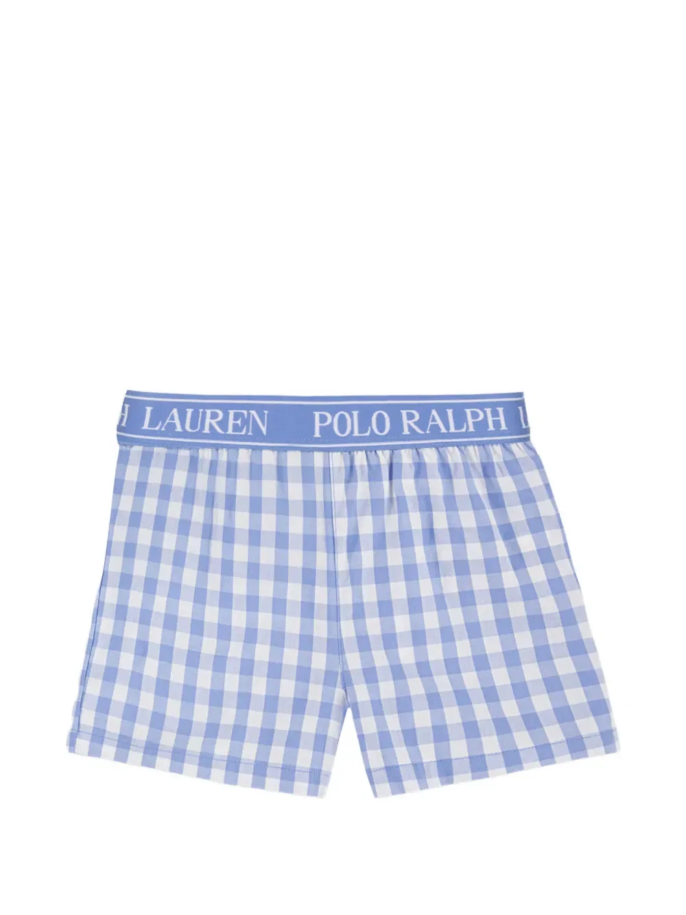 Комплект шорт в клетку с логотипом Polo Ralph Lauren Kids, синий — фото 4