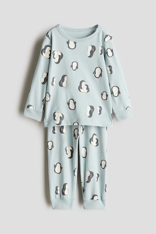 

Хлопковая пижама с принтом H&M, голубой