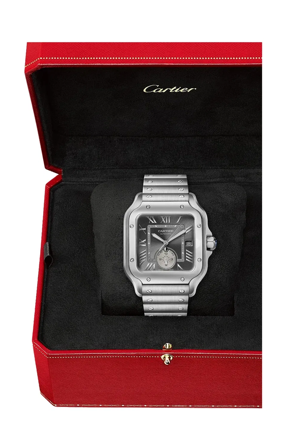 SANTOS DE CARTIER, большая модель, сталь, автоматические - WSSA0076, синий — фото 4